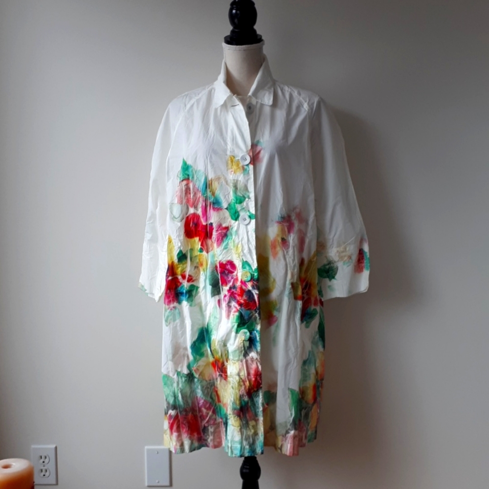 Add floral raincoat